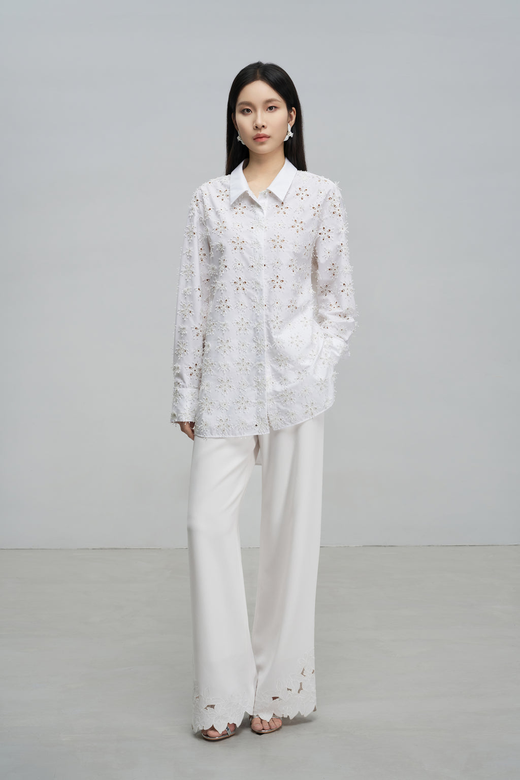 Exquisitely Tailored Cutout Blouse