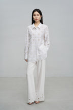 Exquisitely Tailored Cutout Blouse