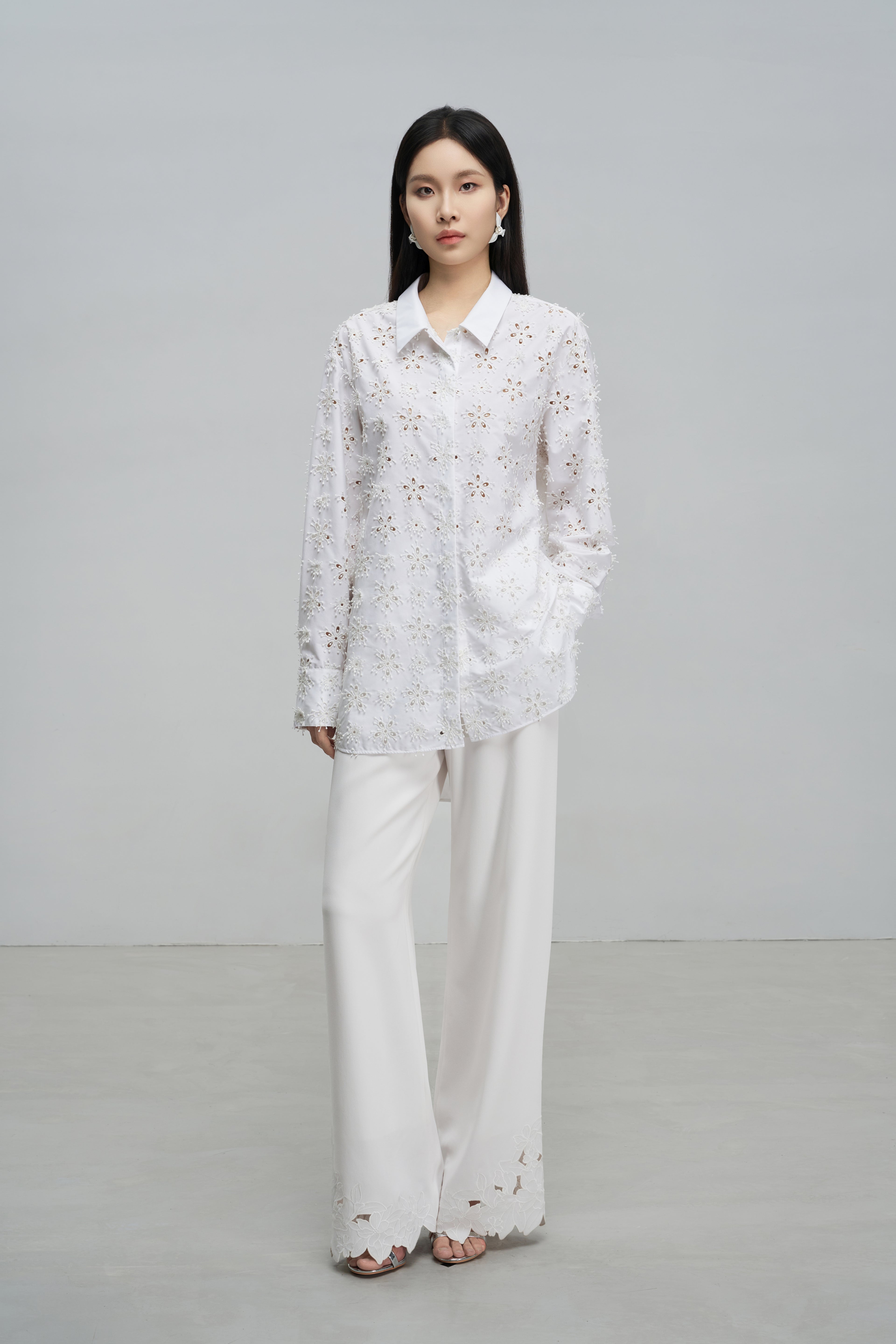 Exquisitely Tailored Cutout Blouse