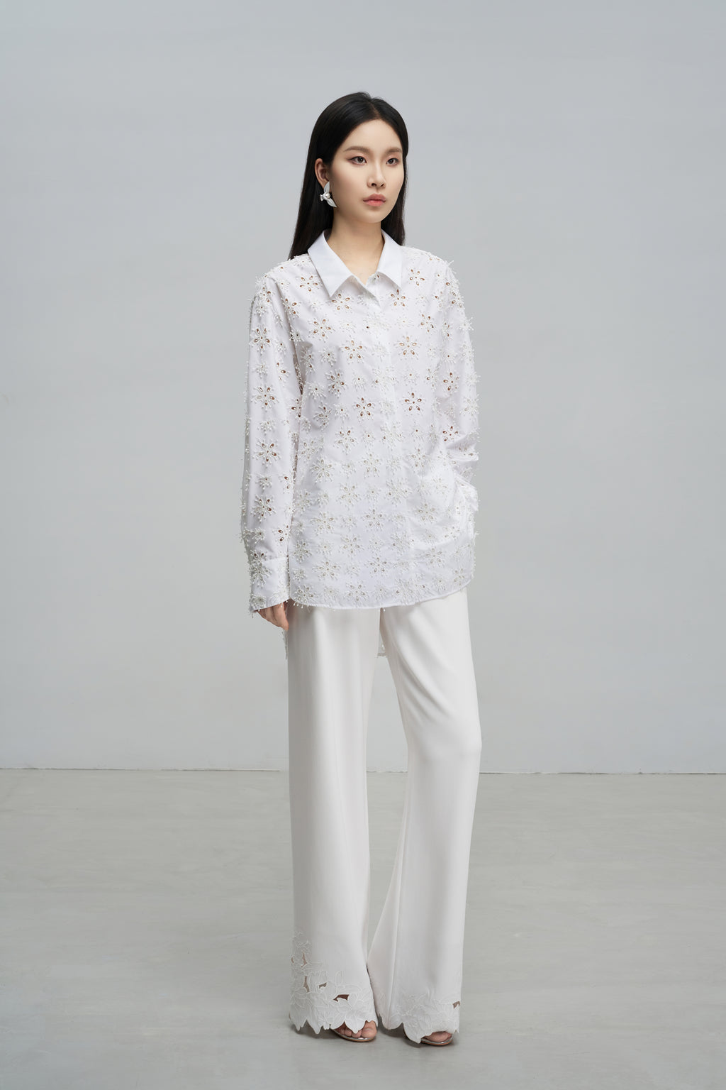Exquisitely Tailored Cutout Blouse