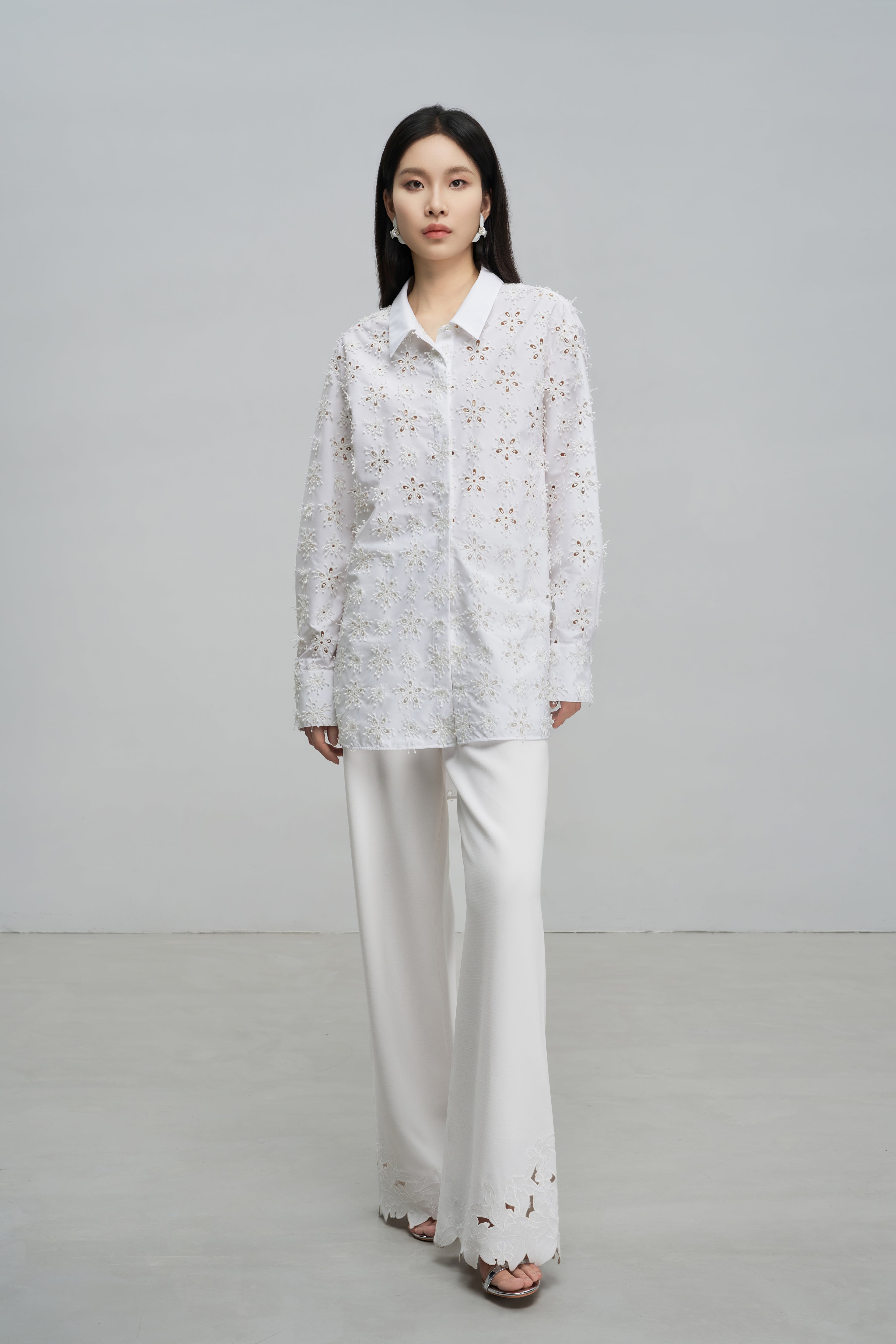 Exquisitely Tailored Cutout Blouse