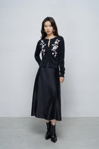 Two-Tone Embroidered Cardigan