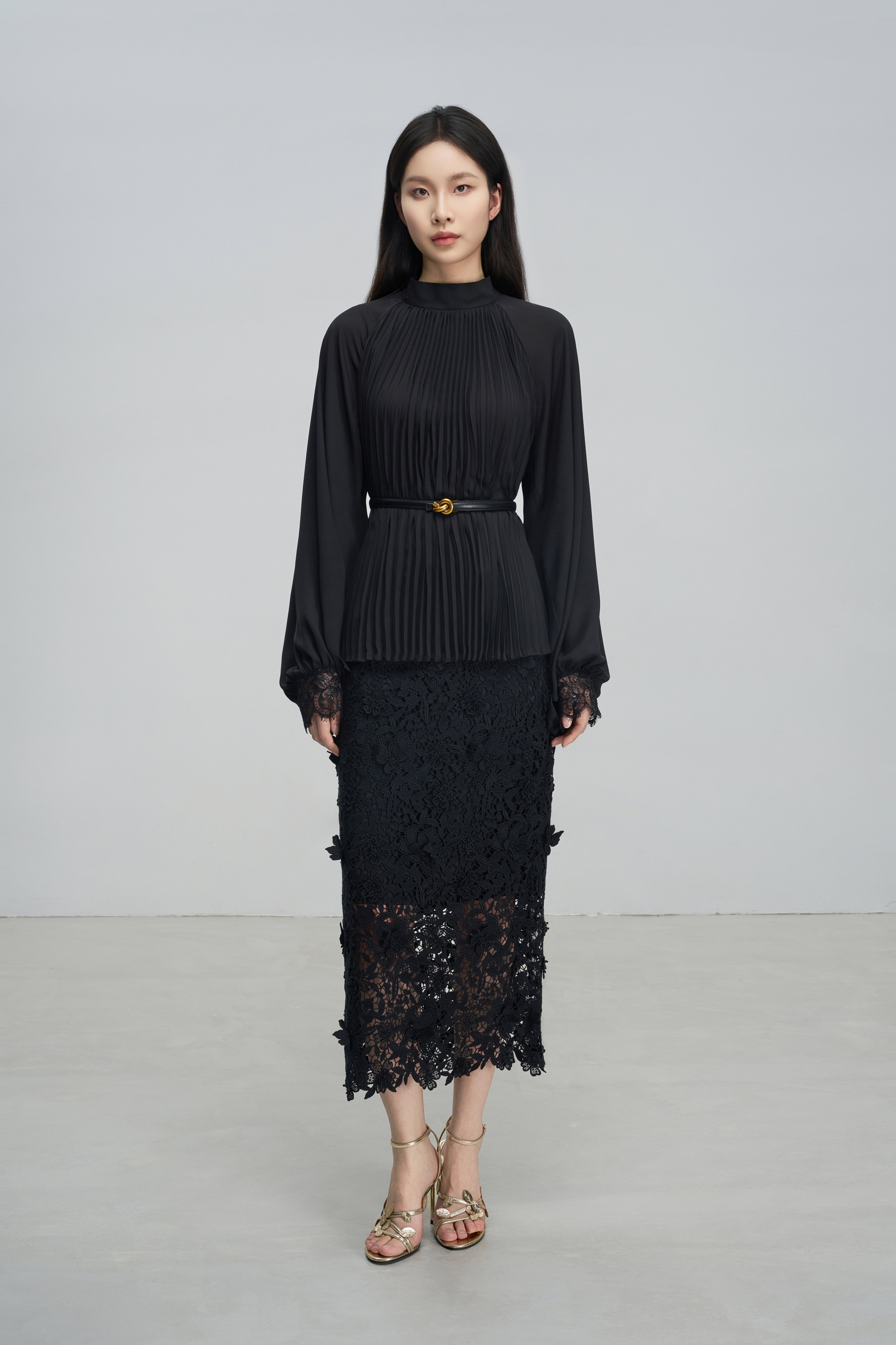 Elegant Tailored Pleated Blouse