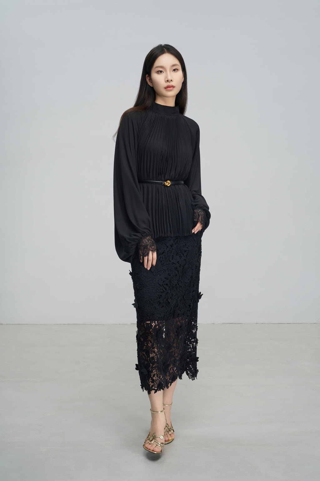 Elegant Tailored Pleated Blouse
