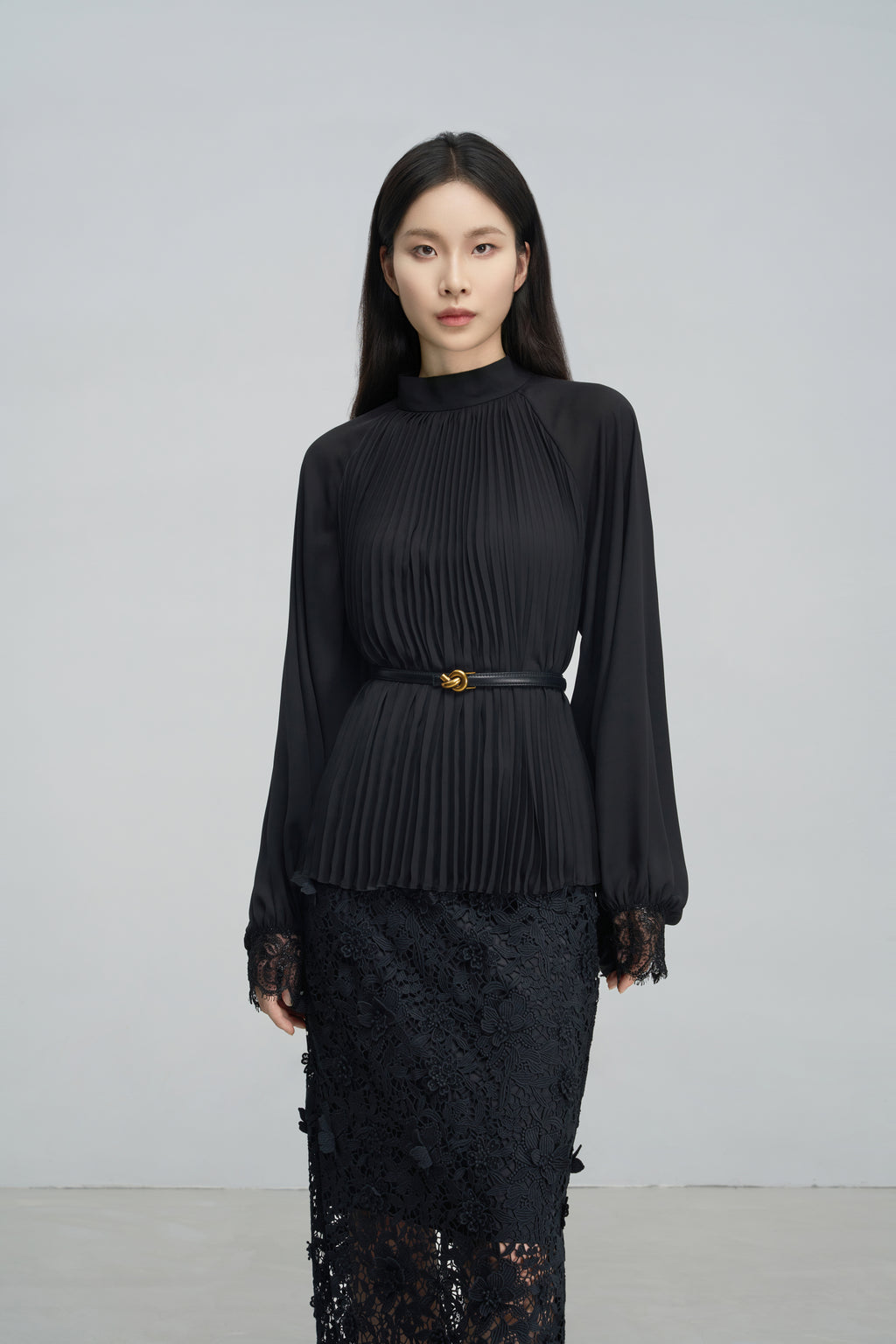 Elegant Tailored Pleated Blouse