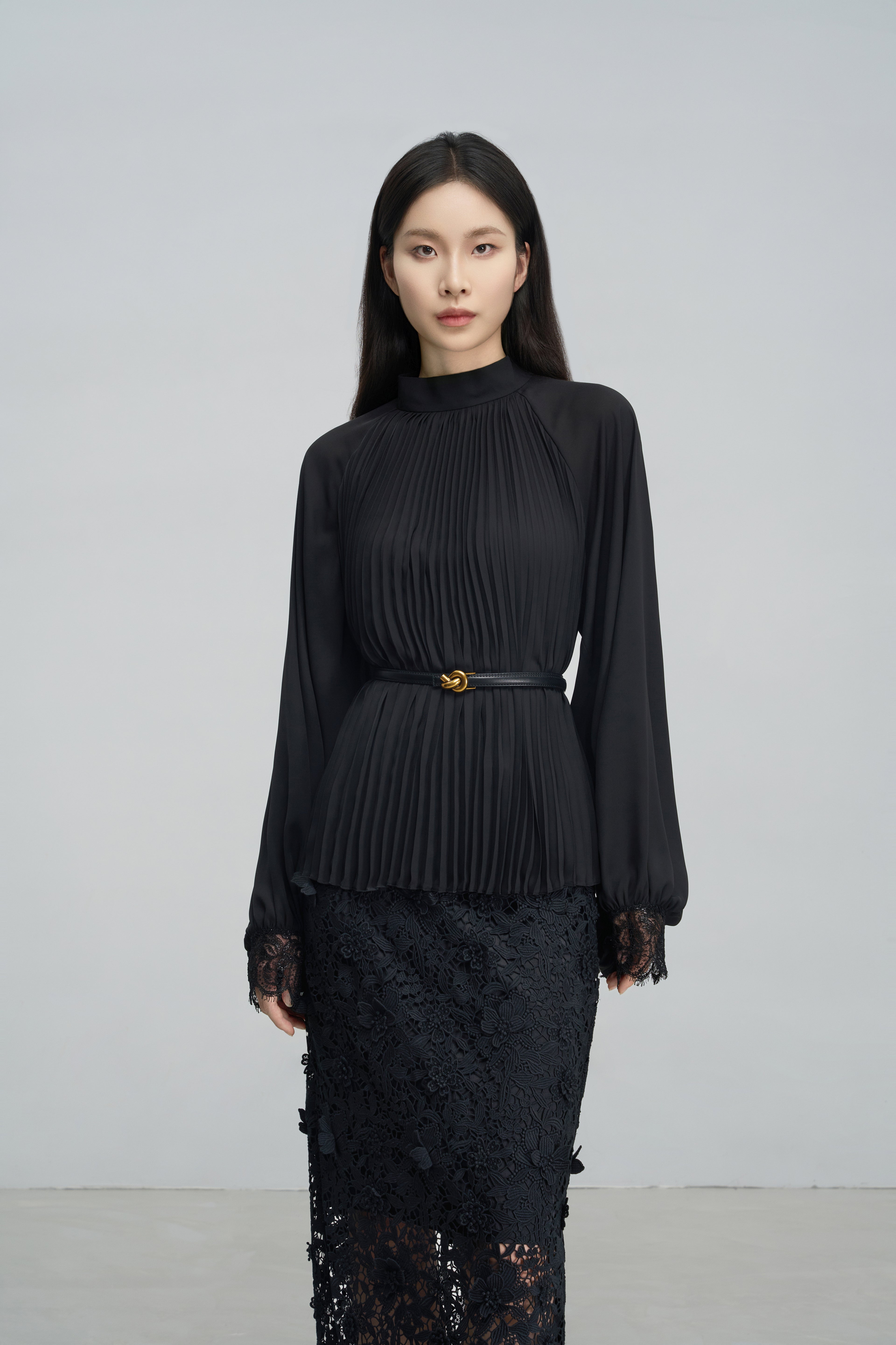 Elegant Tailored Pleated Blouse