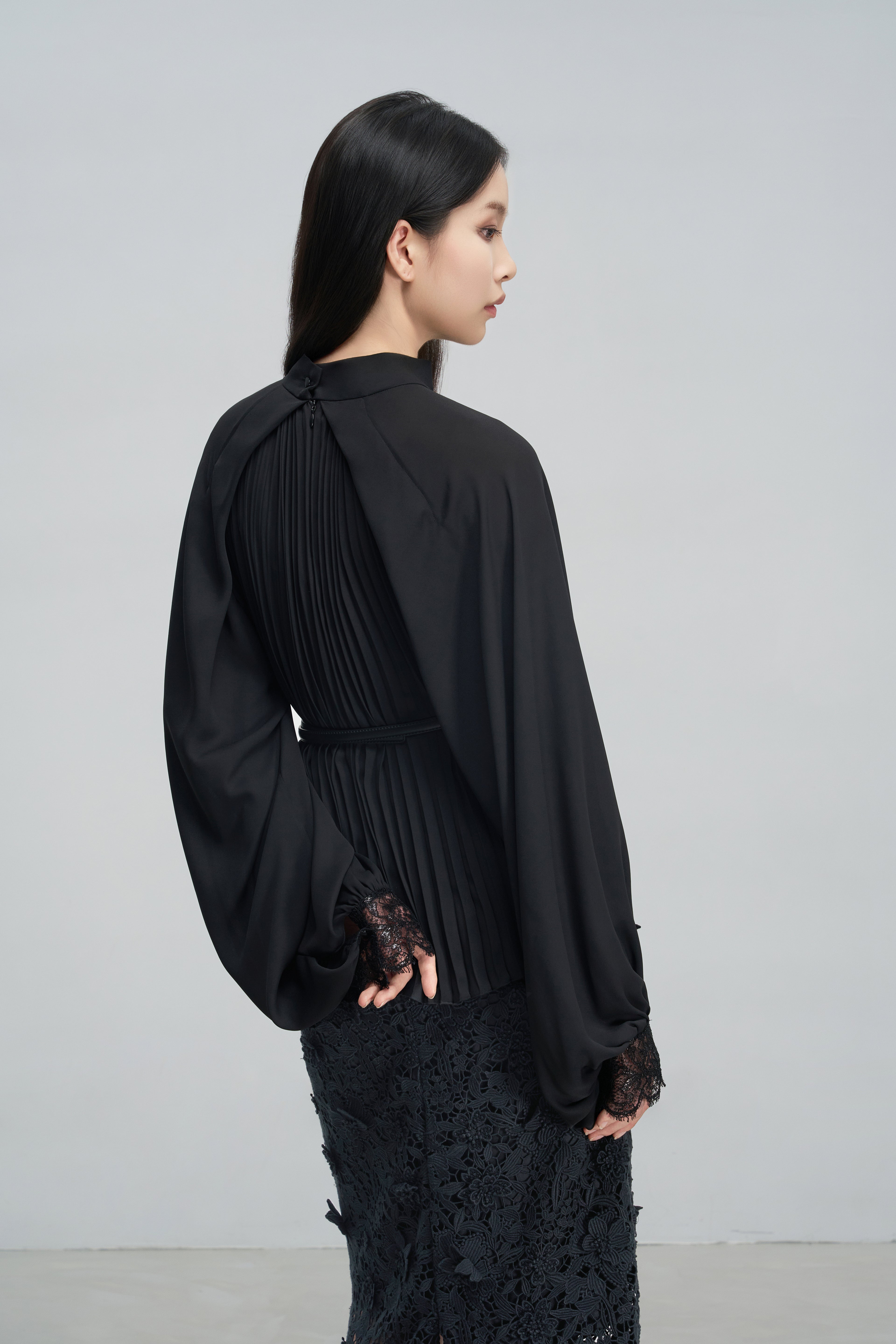 Elegant Tailored Pleated Blouse