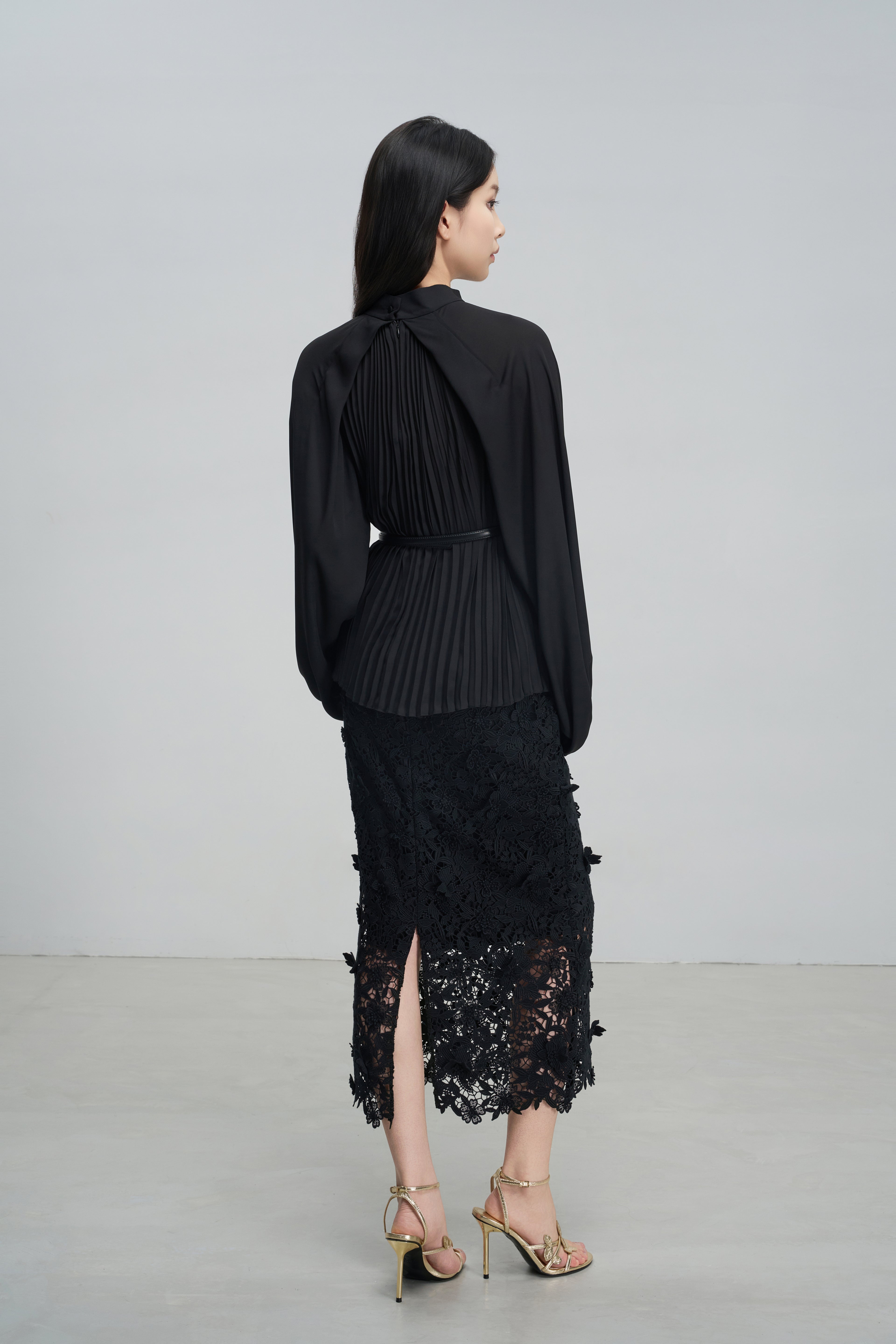 Elegant Tailored Pleated Blouse