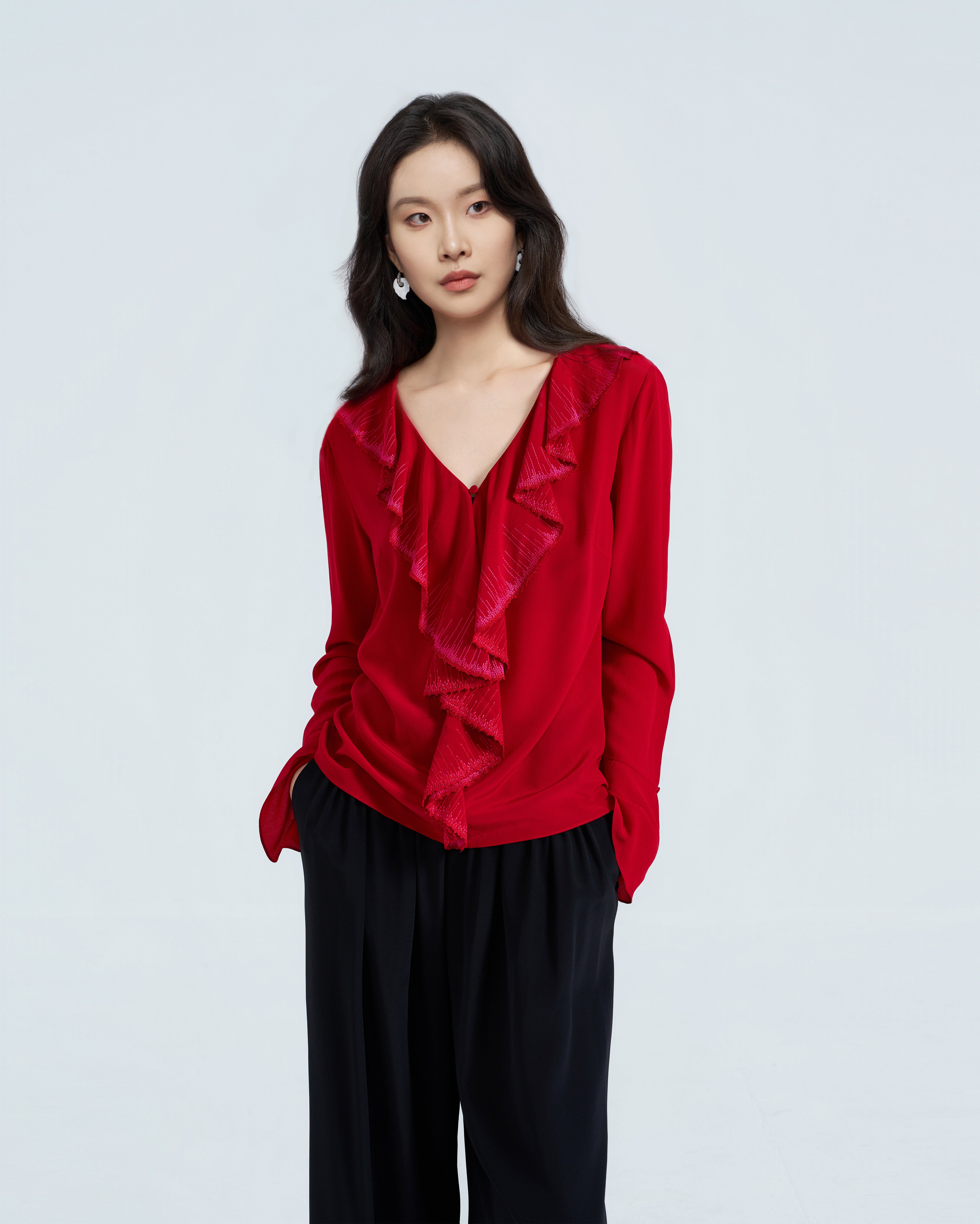 Romantic Firework-Embroidered Blouse