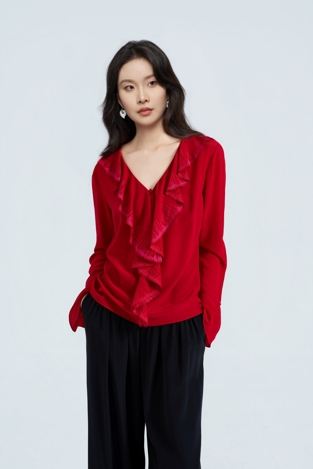 Romantic Firework-Embroidered Blouse