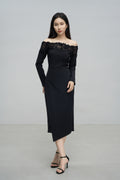 Off-the-Shoulder Lace Embroidered Dress