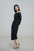 Off-the-Shoulder Lace Embroidered Dress