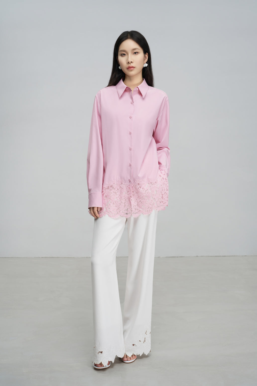 Lace-Panelled Blouse