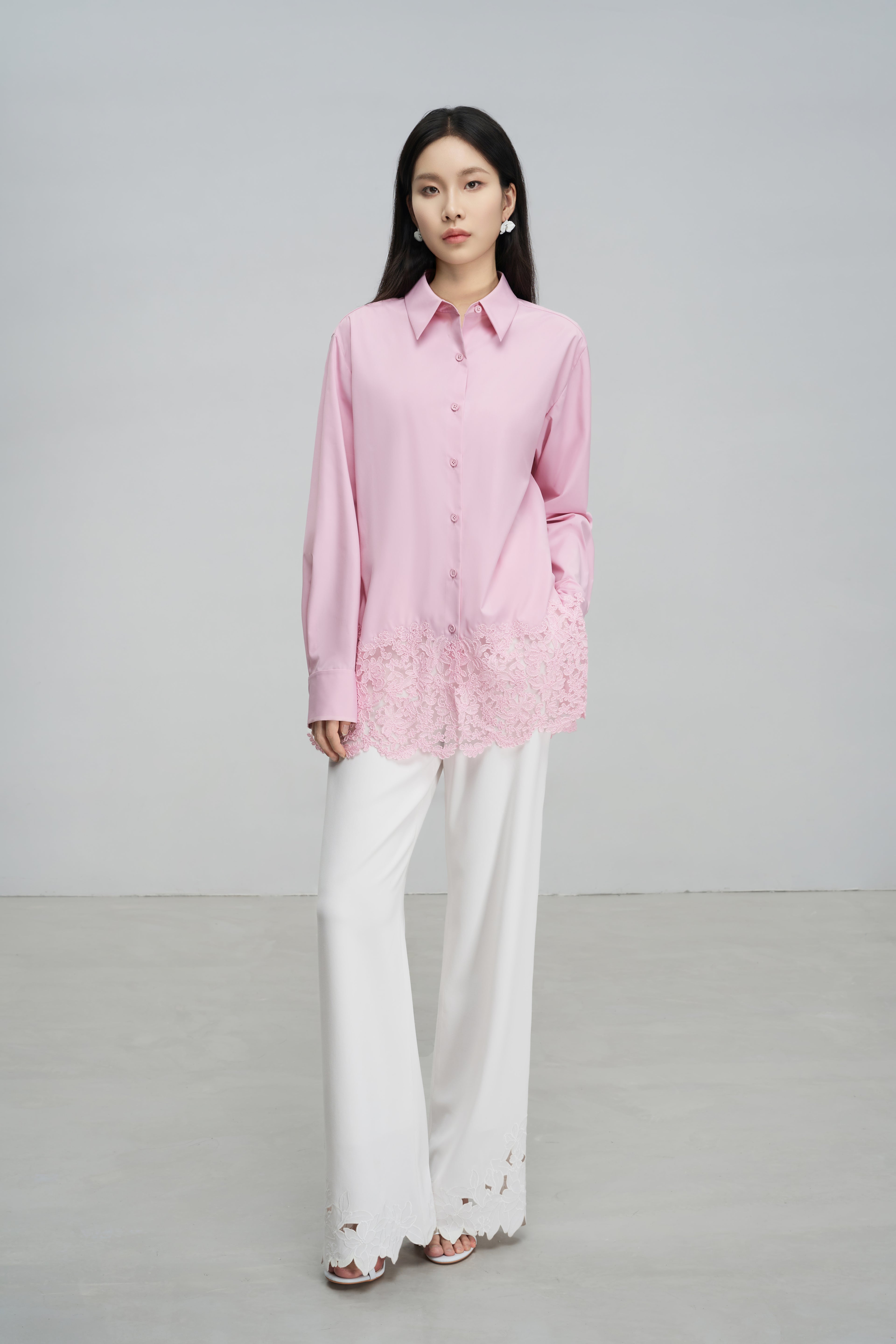 Lace-Panelled Blouse