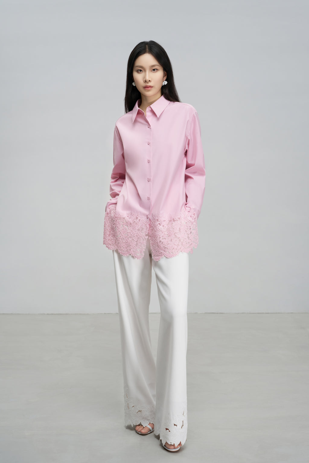 Lace-Panelled Blouse