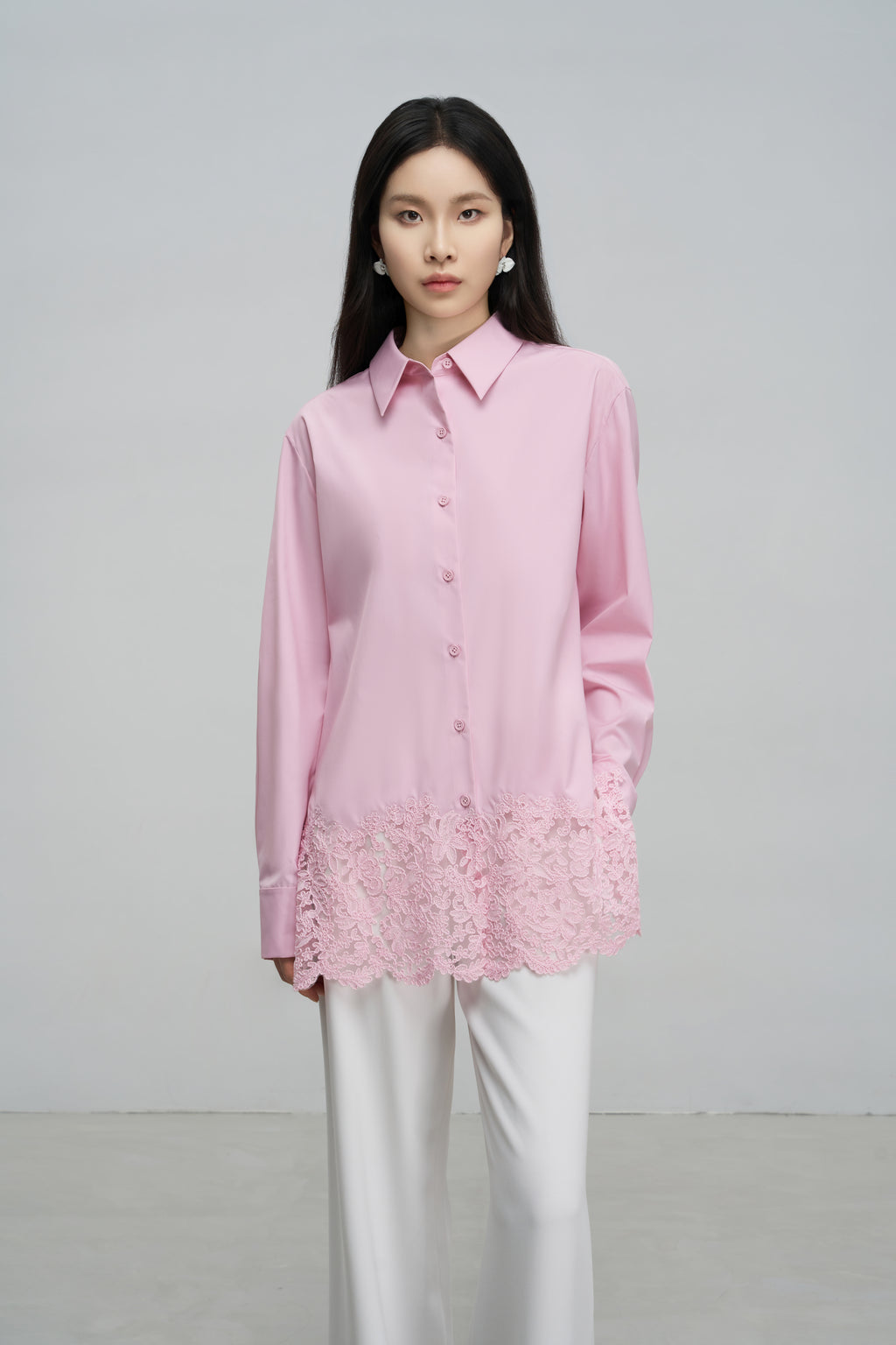 Lace-Panelled Blouse