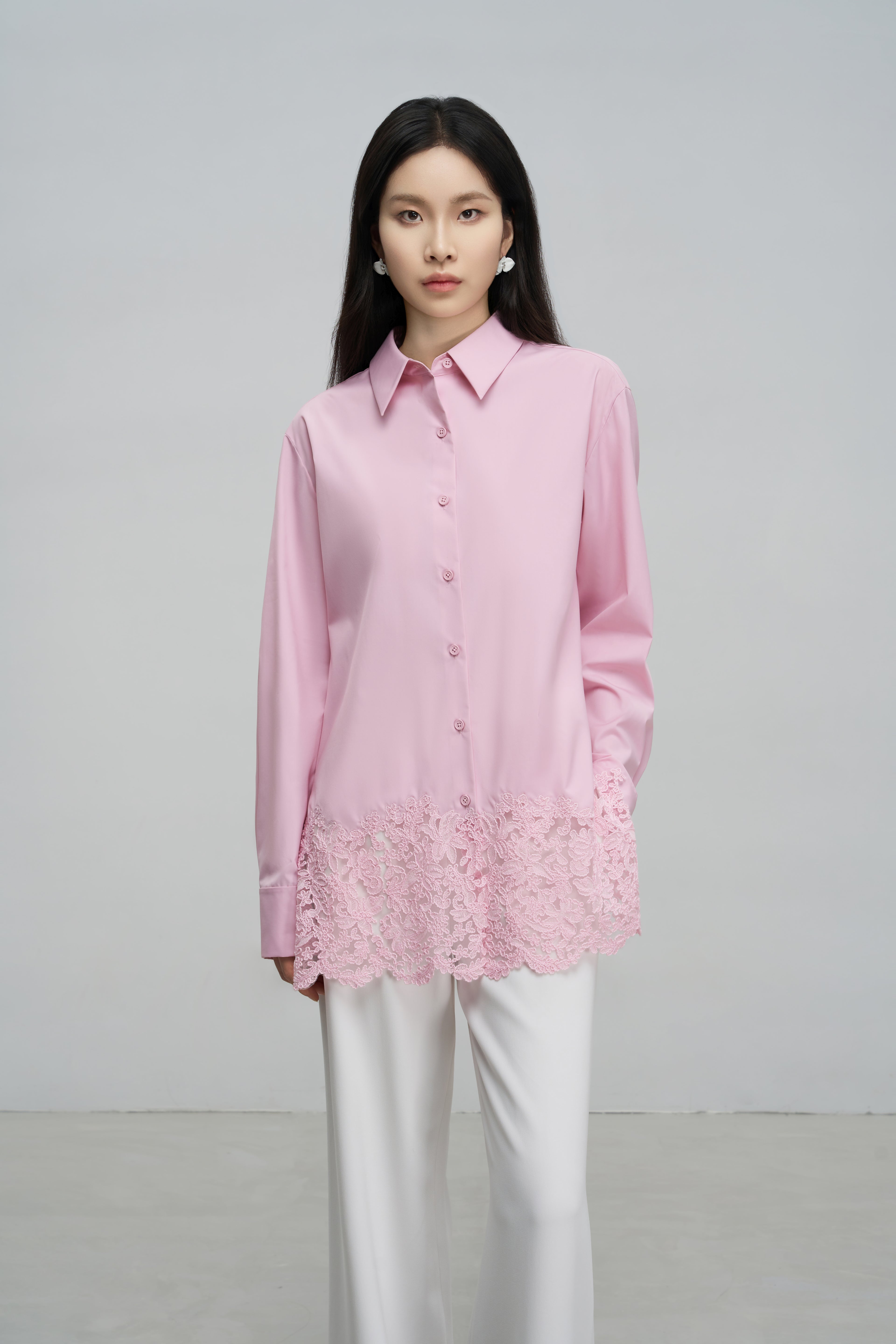 Lace-Panelled Blouse
