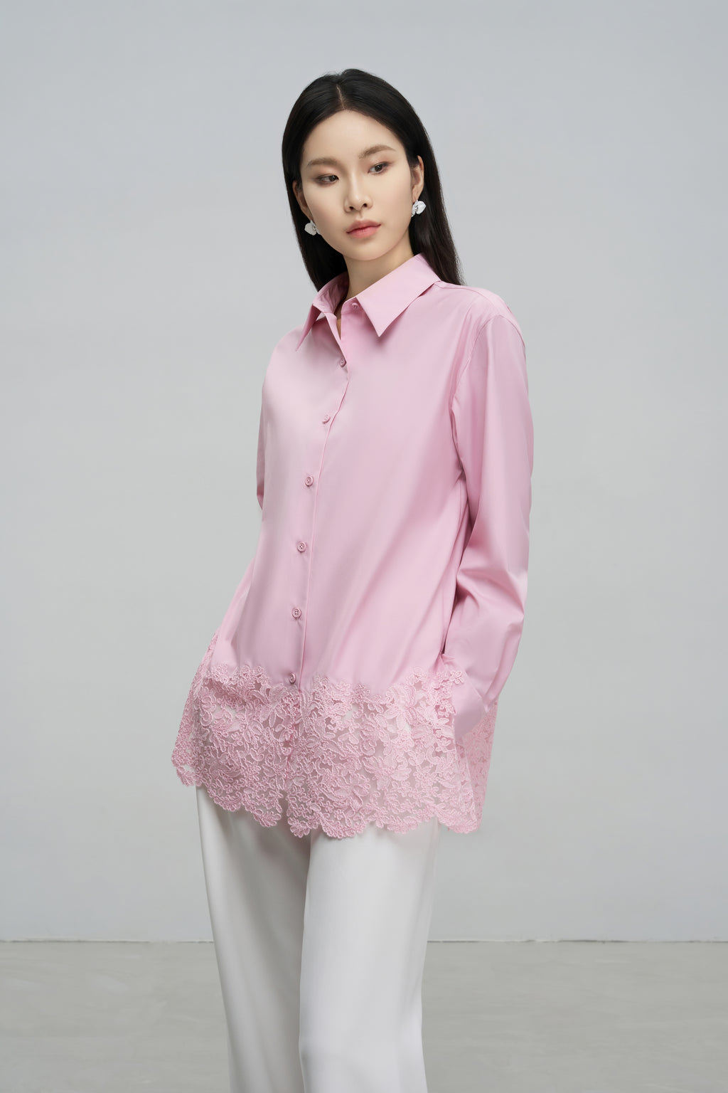 Lace-Panelled Blouse