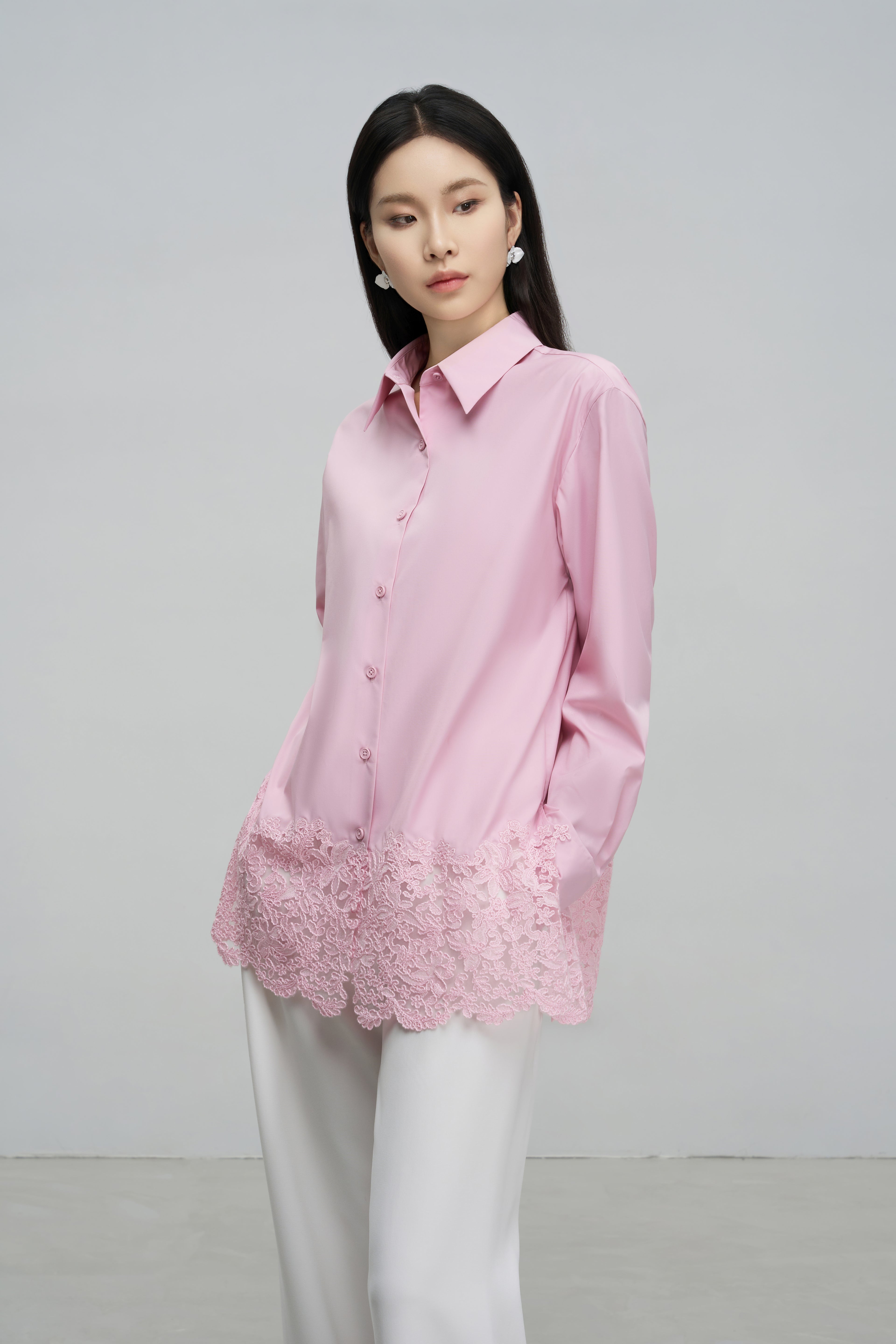 Lace-Panelled Blouse