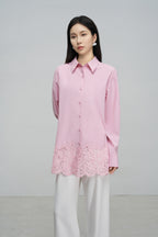 Lace-Panelled Blouse