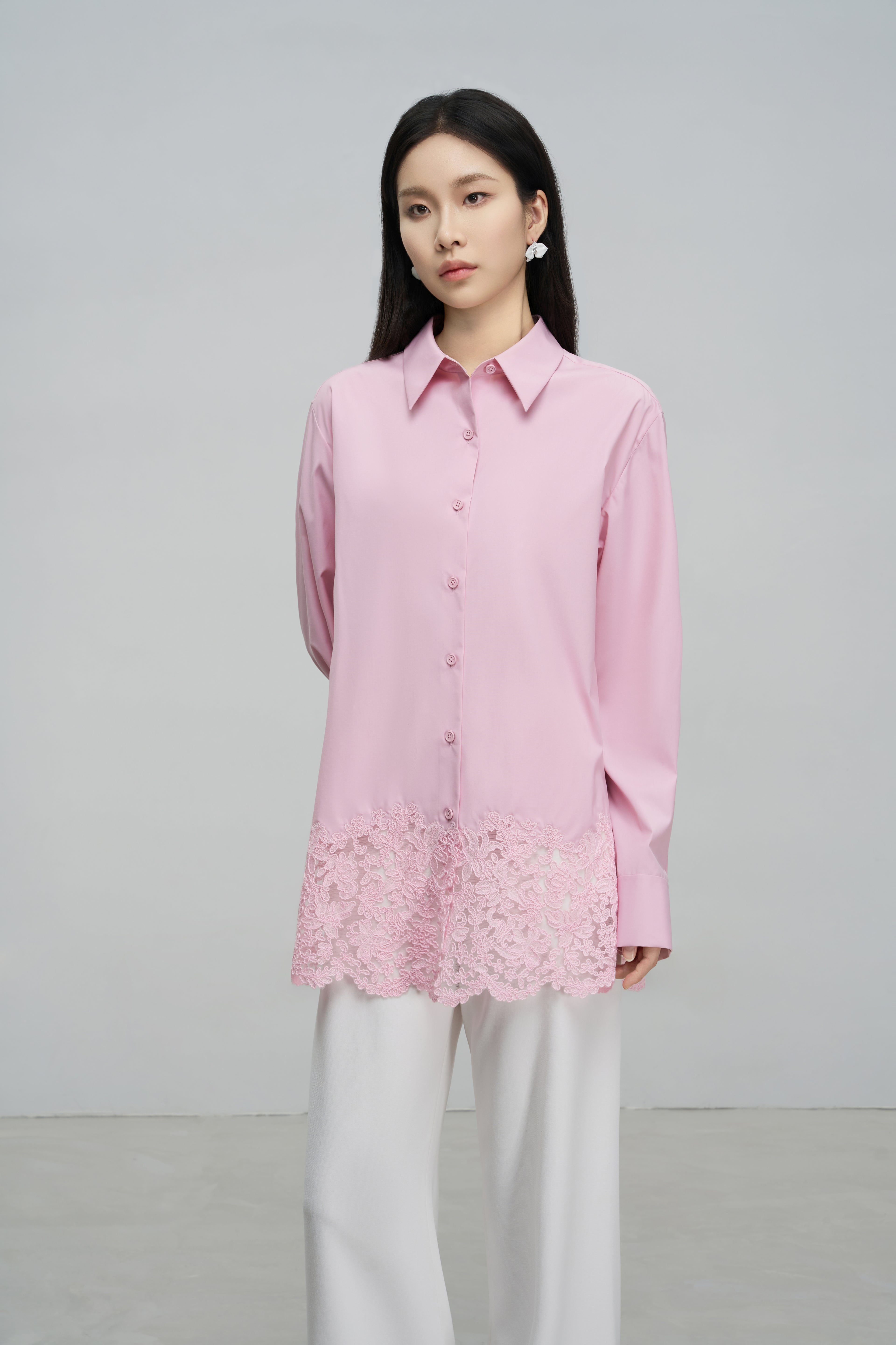 Lace-Panelled Blouse