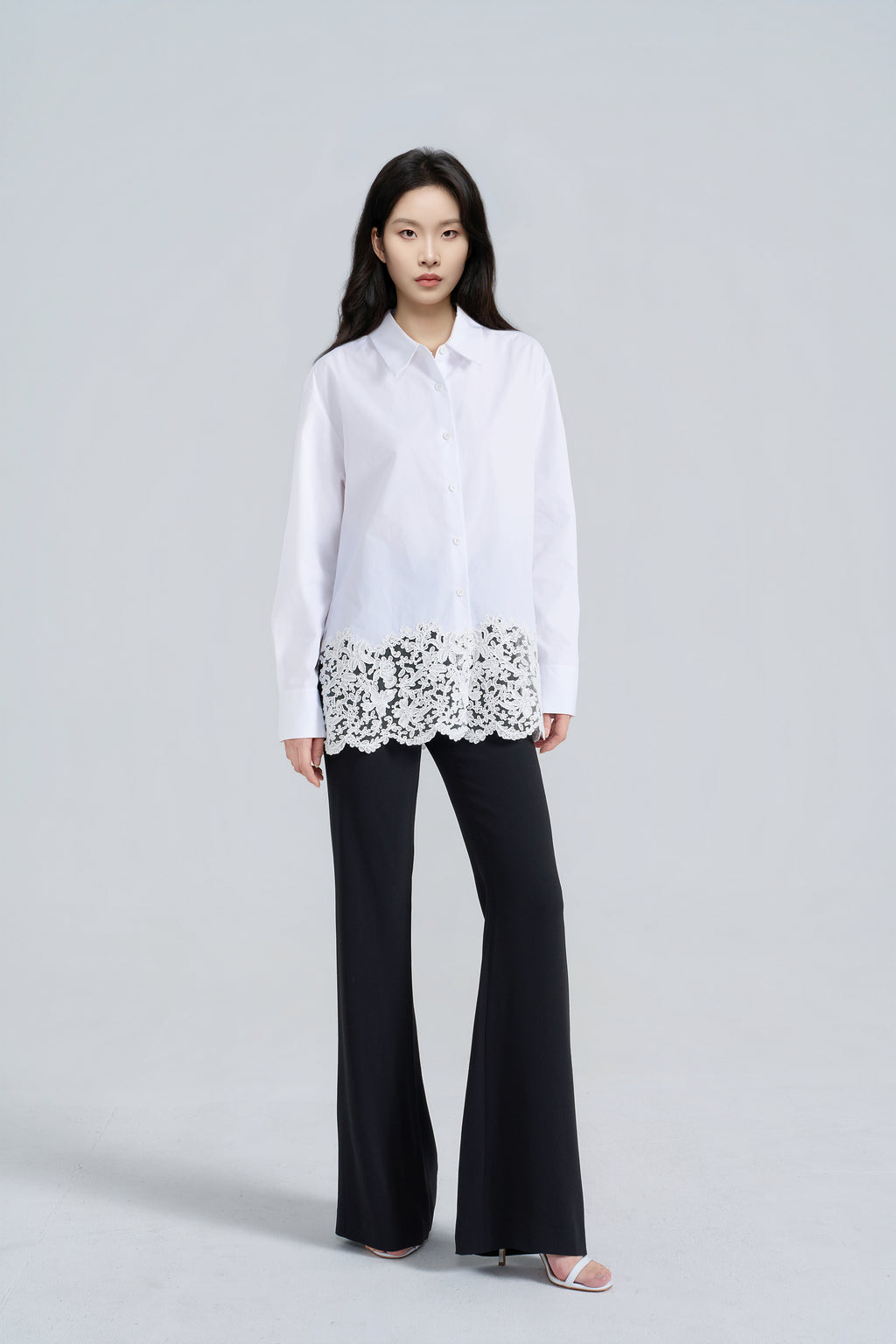 Lace-Panelled Blouse