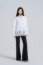 Lace-Panelled Blouse