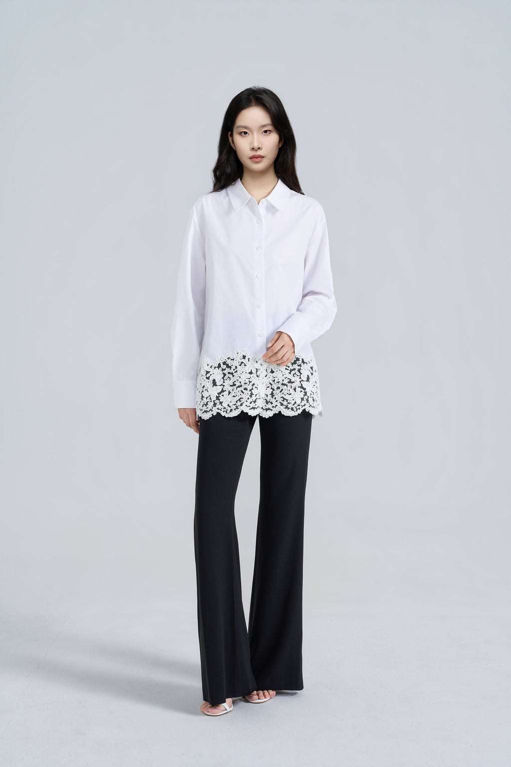 Lace-Panelled Blouse