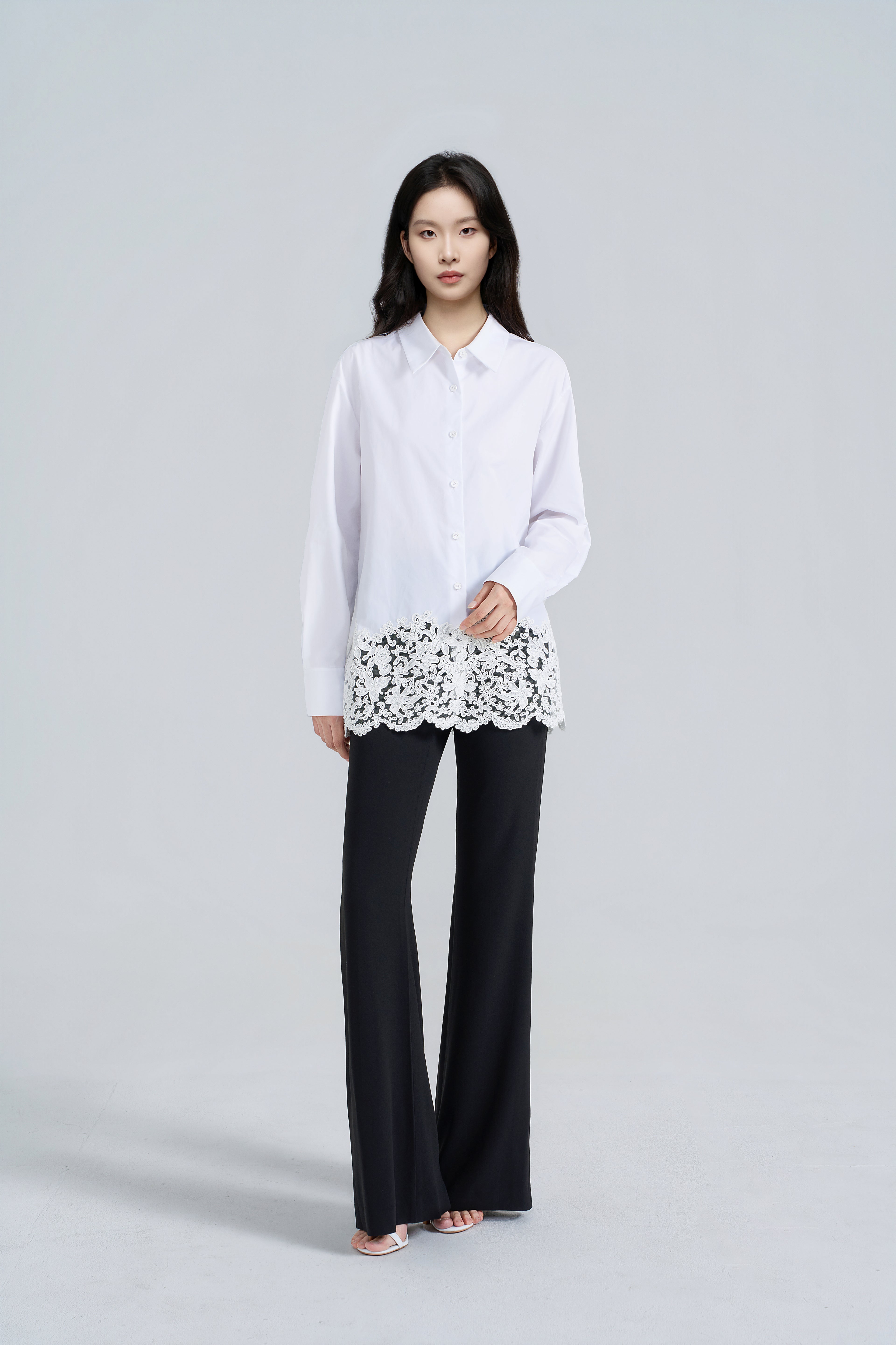 Lace-Panelled Blouse