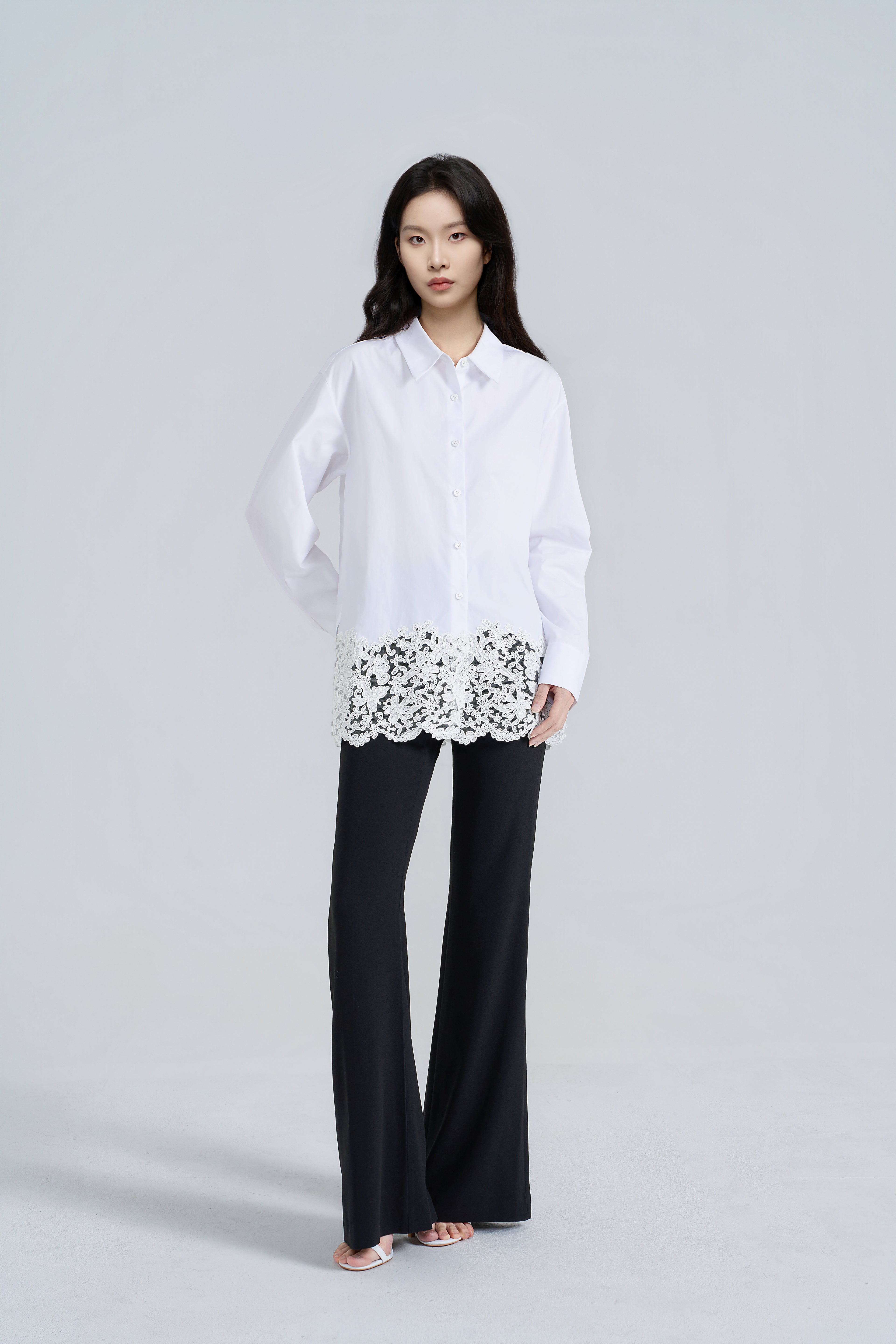 Lace-Panelled Blouse