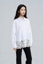 Lace-Panelled Blouse