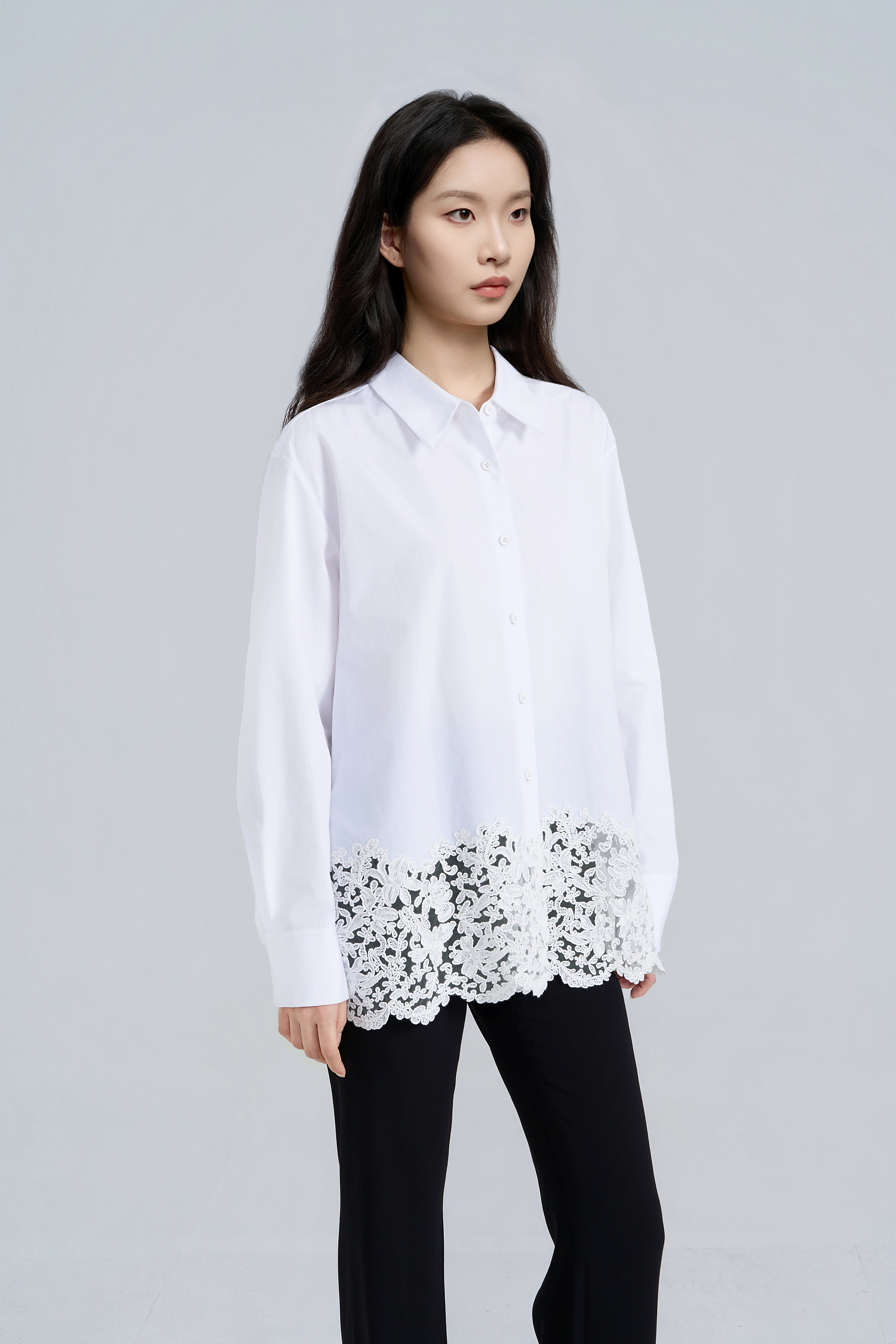 Lace-Panelled Blouse