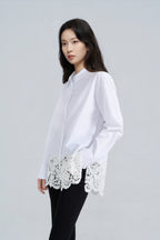 Lace-Panelled Blouse