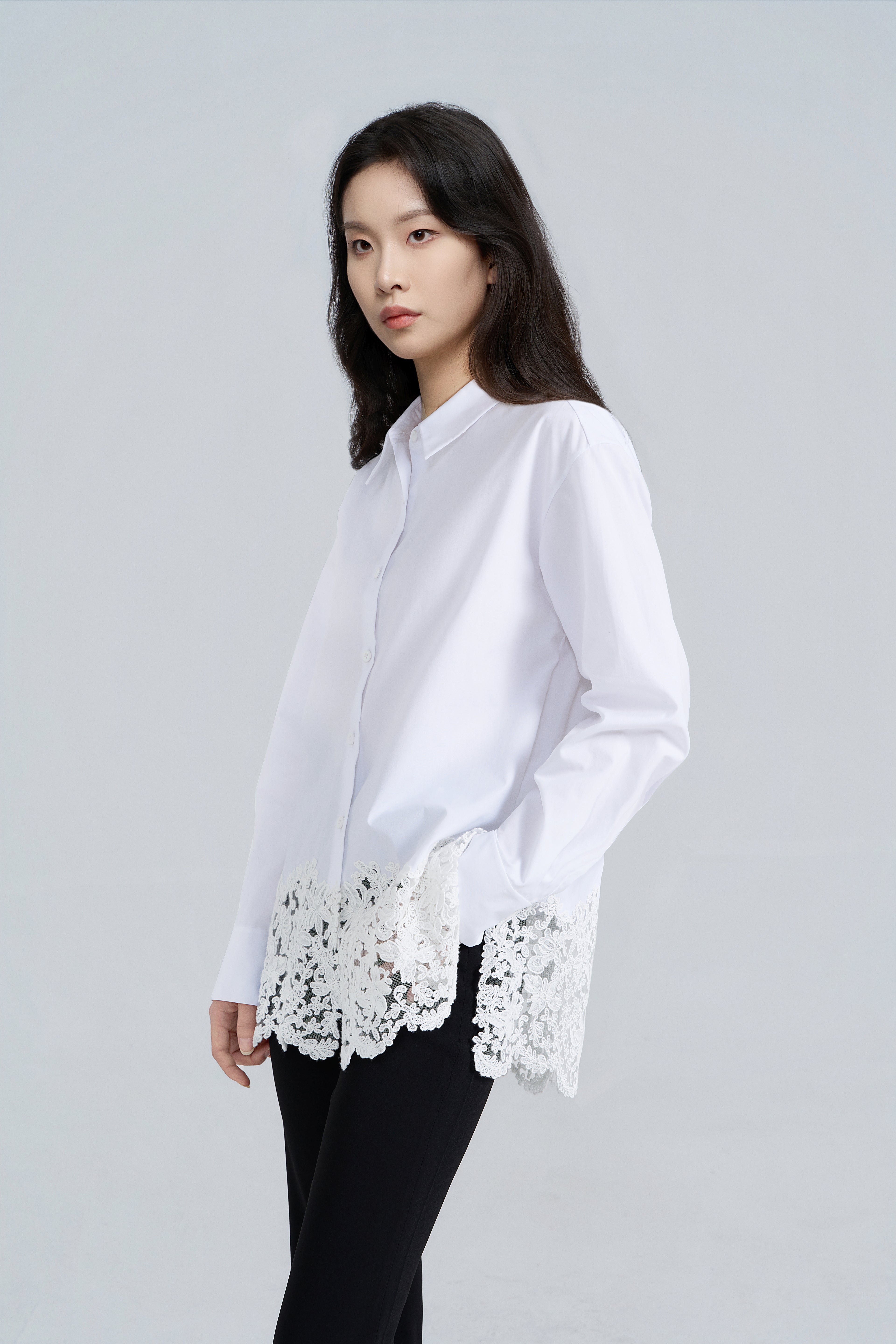 Lace-Panelled Blouse