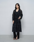 Sheer Lace-Embroidered Trench Coat