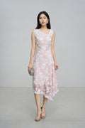 Pink Asymmetric Hem Dress