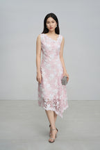 Pink Asymmetric Hem Dress
