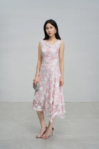 Pink Asymmetric Hem Dress